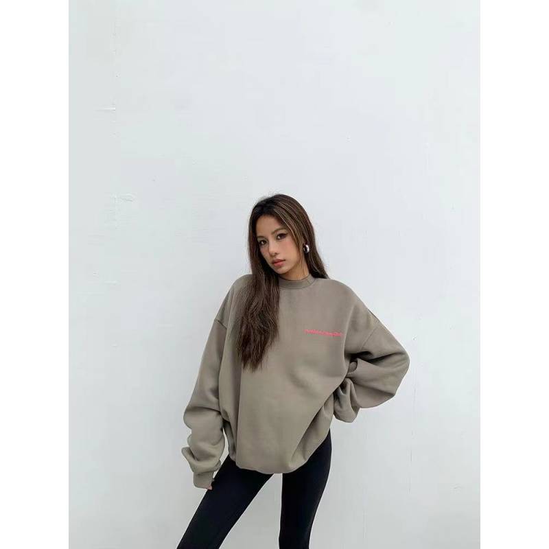 Women's Long-sleeved Round-neck Sweater Sports Pants Casual Two-piece Suit
