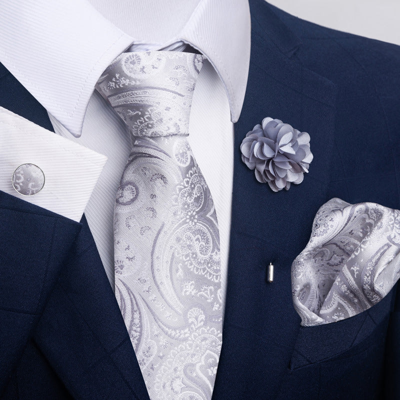 Men's Tie Suit Pocket Square Combo