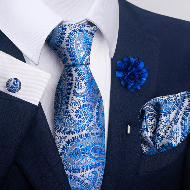 Men's Tie Suit Pocket Square Combo