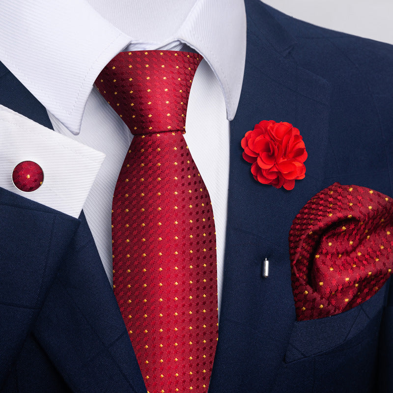 Men's Tie Suit Pocket Square Combo