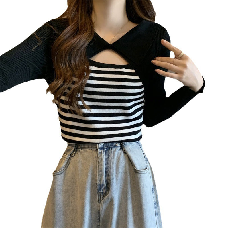 Niche Design Fake Two-piece Thin Top