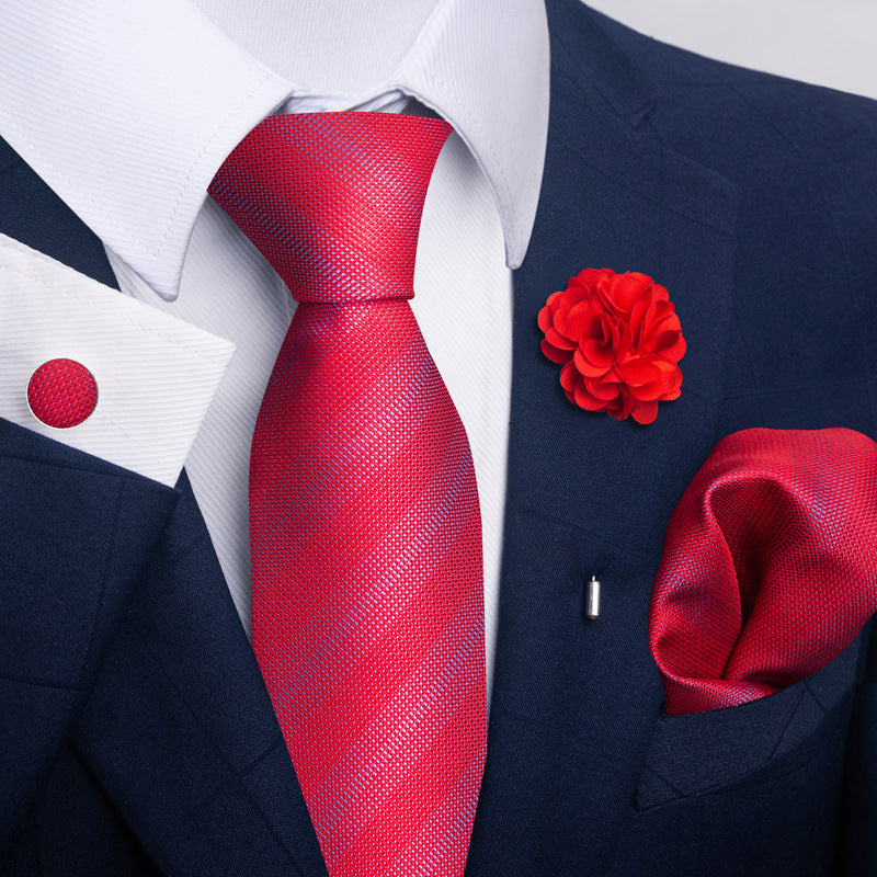 Men's Tie Suit Pocket Square Combo