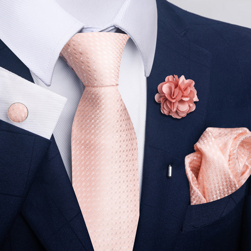 Men's Tie Suit Pocket Square Combo
