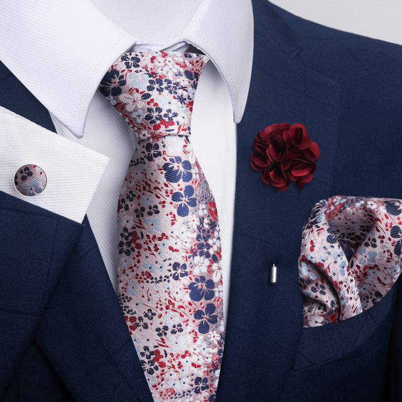 Men's Tie Suit Pocket Square Combo
