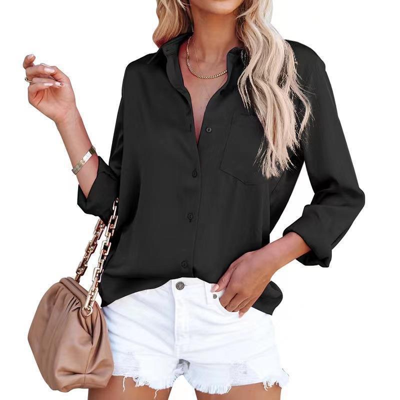 European And American Women's Clothing Spring Long Sleeve V-neck