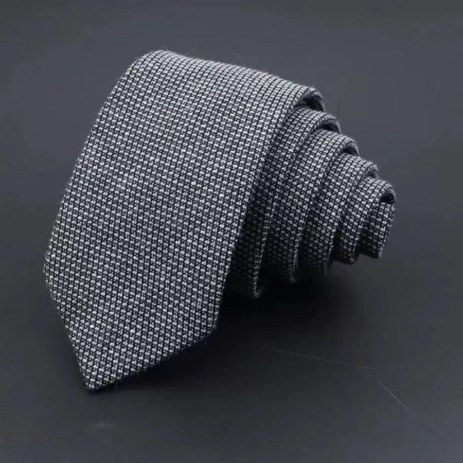 Men's Business Fashion Striped Solid Color Tie Cotton Formal Wear